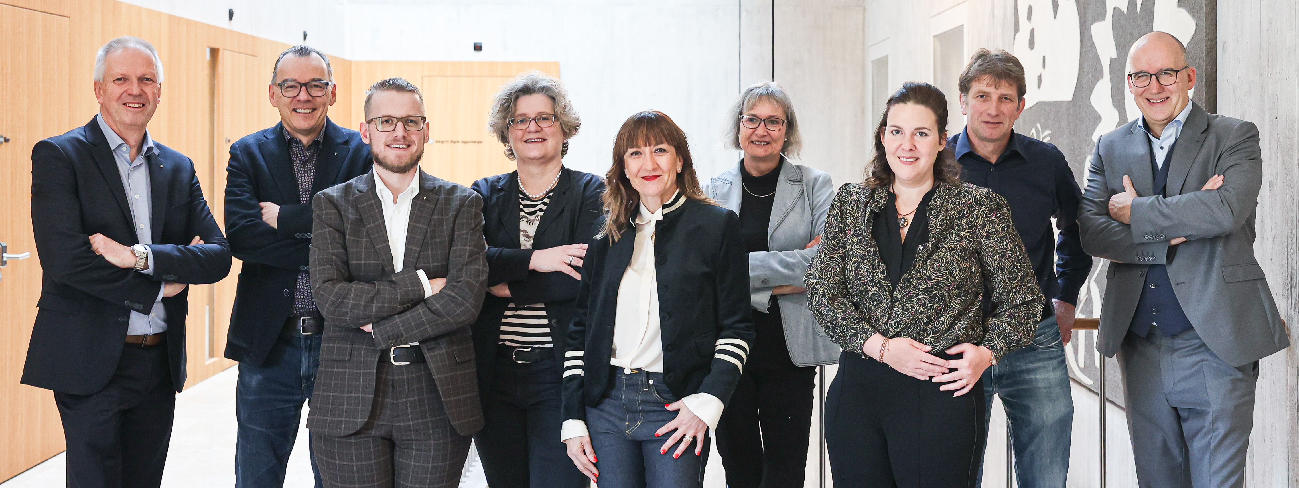 v.l.n.r.: Ruedi Müller, Thomas Stricker, Kevin Friedauer, Christine Wirth, Marion Harzenmoser, Renate Graf, Seraina Bär, Martin Brunschweiler und Lucas Keel v.l.n.r.: Ruedi Müller, Thomas Stricker, Kevin Friedauer, Christine Wirth, Marion Harzenmoser, Renate Graf, Seraina Bär, Martin Brunschweiler und Lucas Keel